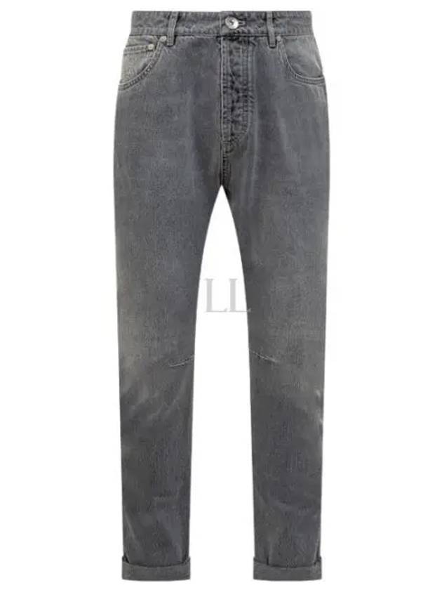 Straight Fit Five Pocket Jeans Grey - BRUNELLO CUCINELLI - BALAAN 2