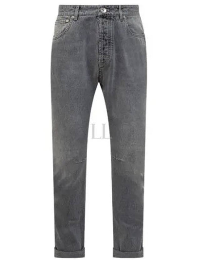 Straight Fit Five Pocket Jeans Grey - BRUNELLO CUCINELLI - BALAAN 2