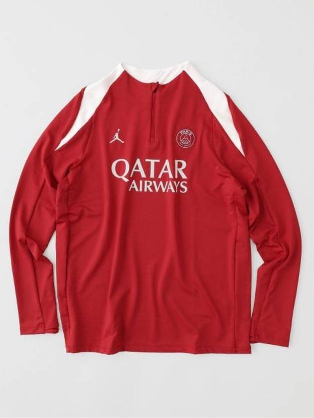 Saint-Germain Strike Fourth Jordan Dri-FIT Football Knit Long Sleeve T-Shirt Red - NIKE - BALAAN 1