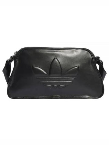 Polyurethane Embossed Trefoil Shoulder Bag Black - ADIDAS - BALAAN 1