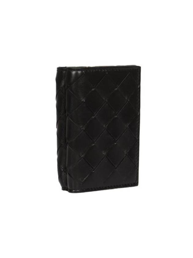 Intrecciato Continental Leather Half Wallet Black - BOTTEGA VENETA - BALAAN 4