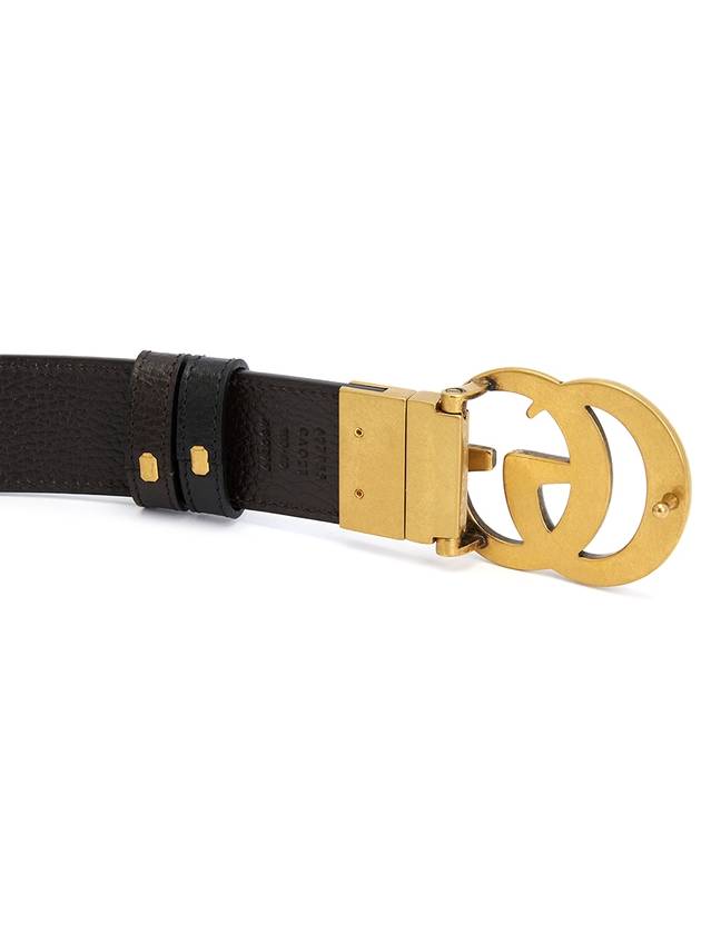 Double G Buckle Reversible Leather Belt Black - GUCCI - BALAAN 6