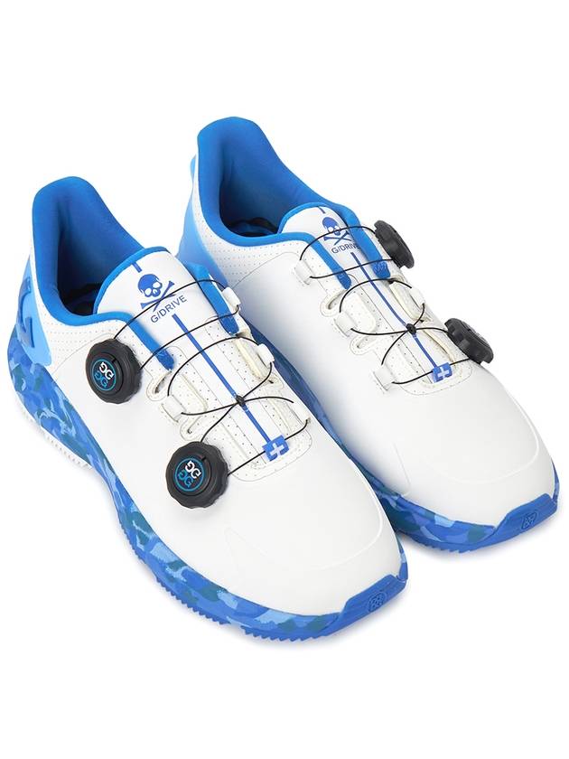 Men's G Drive Perforated TPU Camo Spikeless White Blue - G/FORE - BALAAN 4