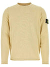 Compass Badge Ribbed Cotton Knit Top Beige - STONE ISLAND - BALAAN 2