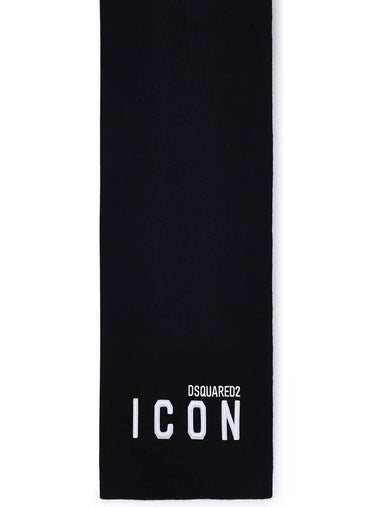 icon logo wool muffler black - DSQUARED2 - BALAAN 1