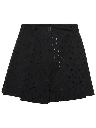 Black Broderie Anglaise Shorts In Cotton Blend Woman - SEMI COUTURE - BALAAN 1