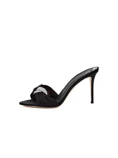 WOMEN CLANDESTINO high heel satin sandals black 271101 - GIUSEPPE ZANOTTI - BALAAN 1