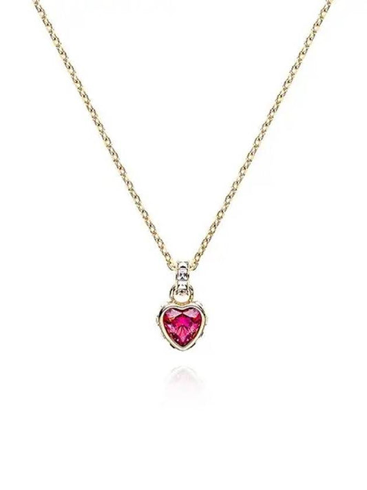 Stilla Heart Necklace Red Gold - SWAROVSKI - BALAAN 2