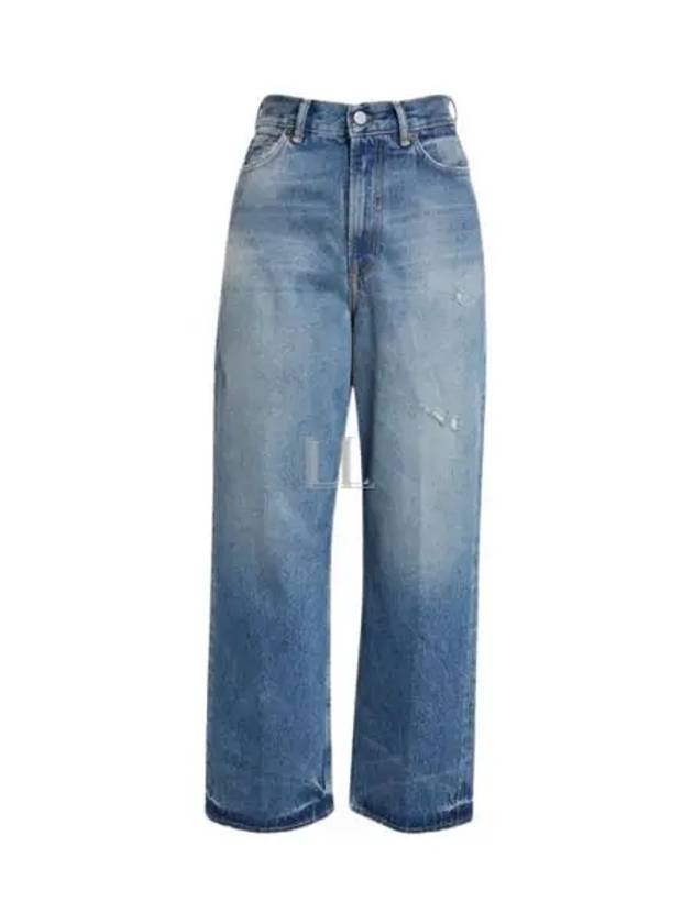 Crop Relaxed Fit Straight Jeans Mid Blue - ACNE STUDIOS - BALAAN 2