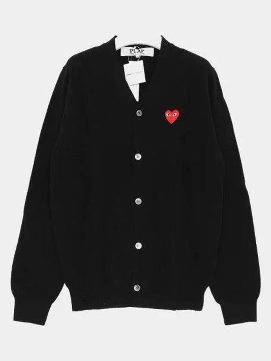 Heart logo classic wool men s cardigan P1N0081 BLACK 1038576 - COMME DES GARCONS - BALAAN 1