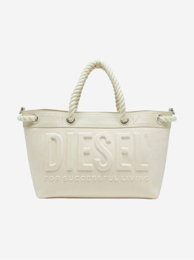 Rope Handle Medium Denim Tote Bag White - DIESEL - BALAAN 1