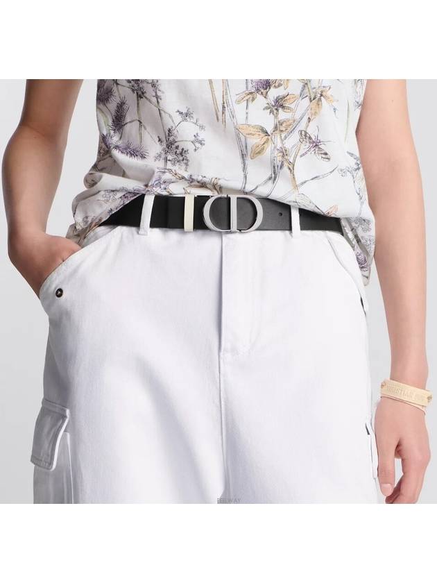 30 Montaigne Reversible Belt White Black - DIOR - BALAAN 5