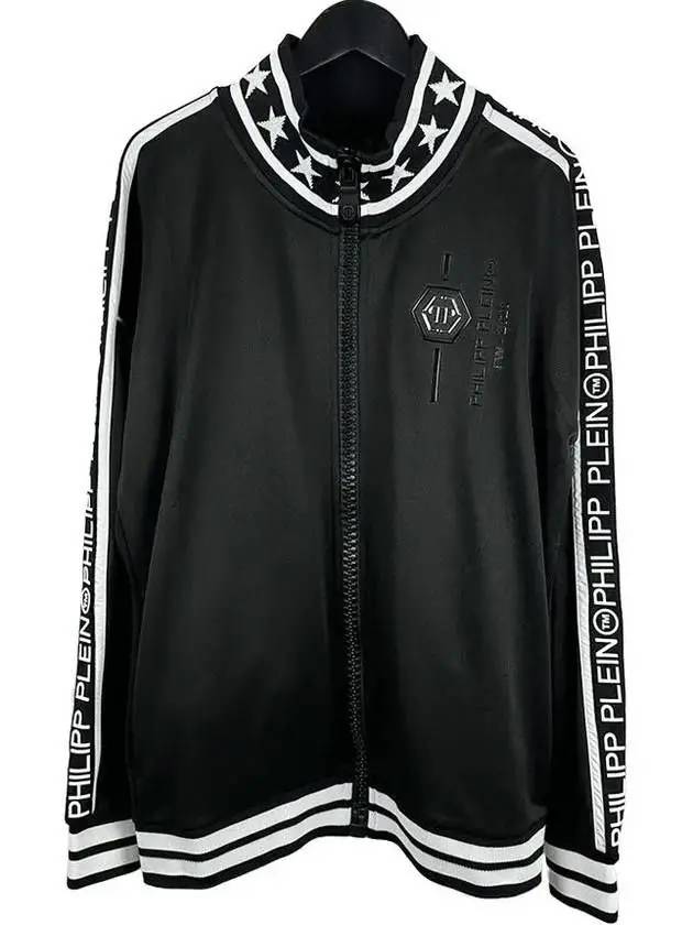 Striped Trim Jogging Zip-Up Jacket Black - PHILIPP PLEIN - BALAAN 2