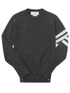 Women's 4 Bar Classic Cashmere Pullover Knit Top Dark Grey - THOM BROWNE - BALAAN 3