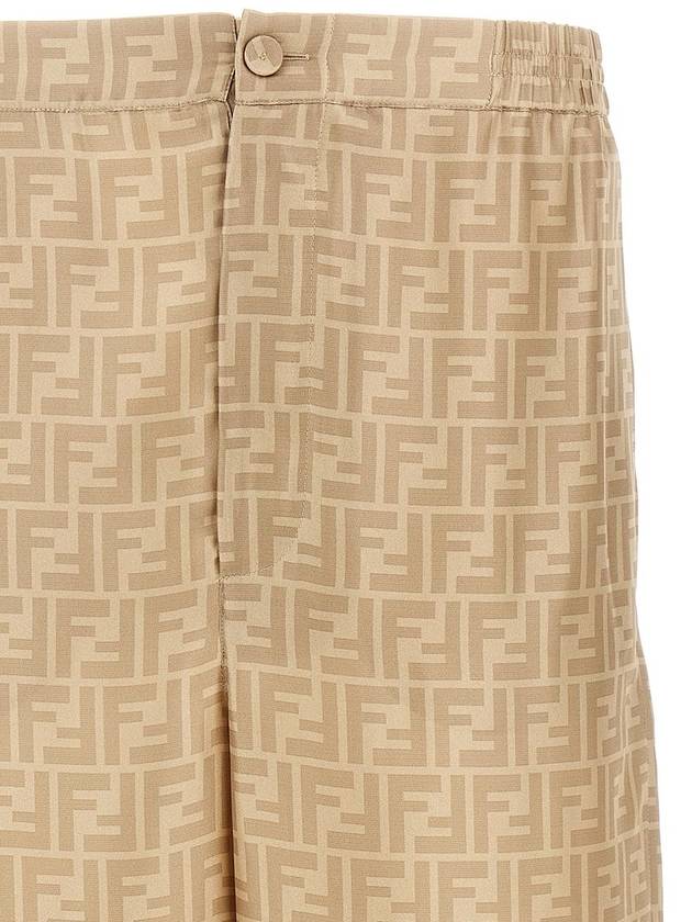 Fendi Ff Silk Pants - FENDI - BALAAN 4