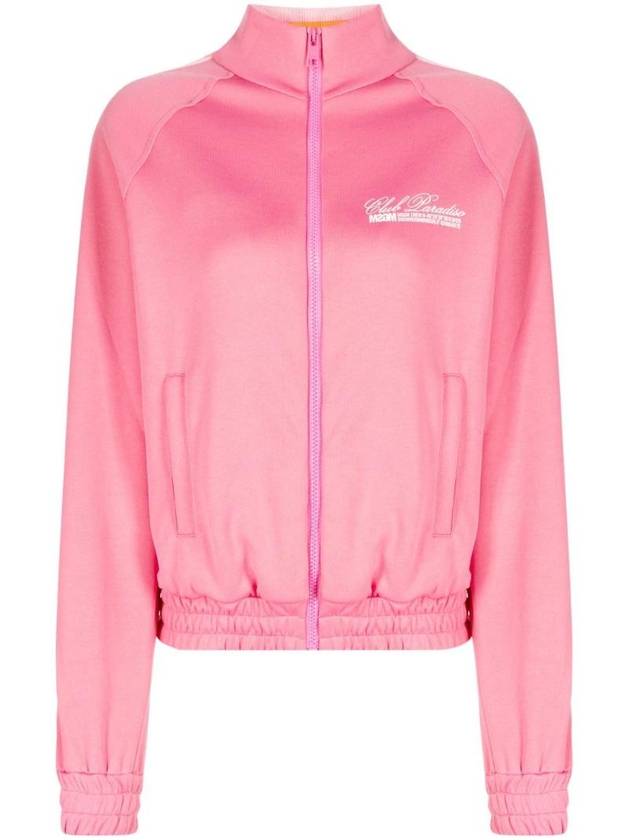 Logo Print Zip-up Jacket Pink - MSGM - BALAAN 1