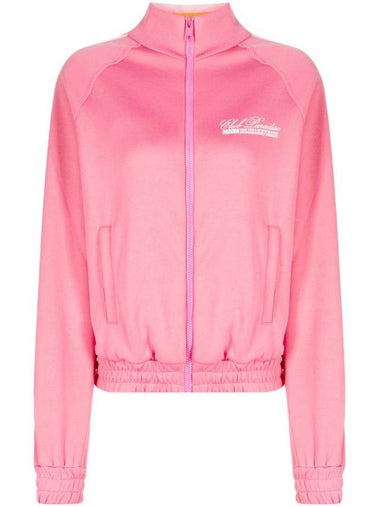 Logo Print Zip-up Jacket Pink - MSGM - BALAAN 1