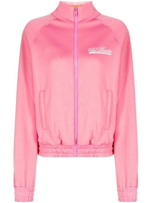logo print zip-up jacket pink - MSGM - BALAAN 1
