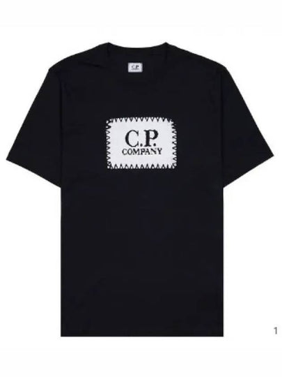 30/1 Jersey Label Style Logo Short Sleeve T-Shirt Black - CP COMPANY - BALAAN 2