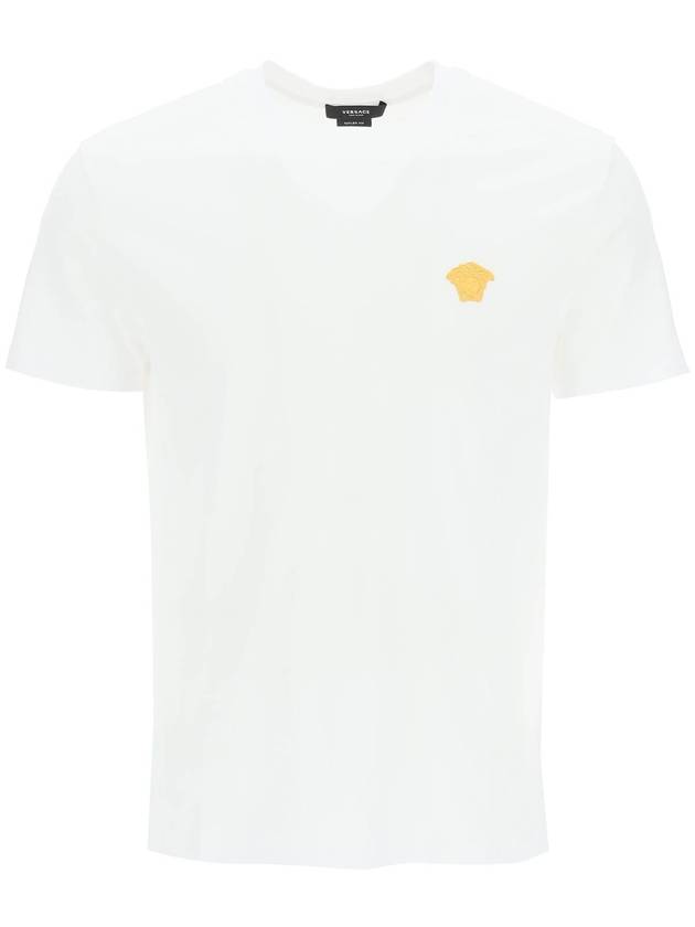 Medusa Embroidery Cotton Short Sleeve T-shirt White - VERSACE - BALAAN 2