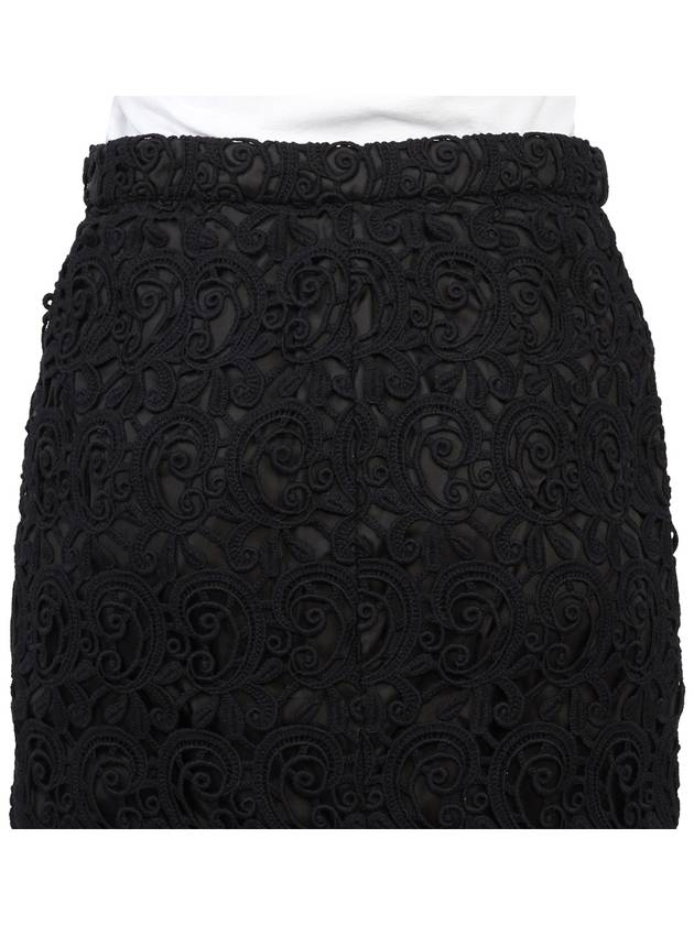 Women's Macrame Lace Pencil Skirt Black - BURBERRY - BALAAN 10