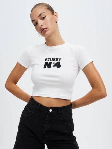 AU Australia NO4 rib slim crop tshirt ST123S3001 white WOMENS - STUSSY - BALAAN 1