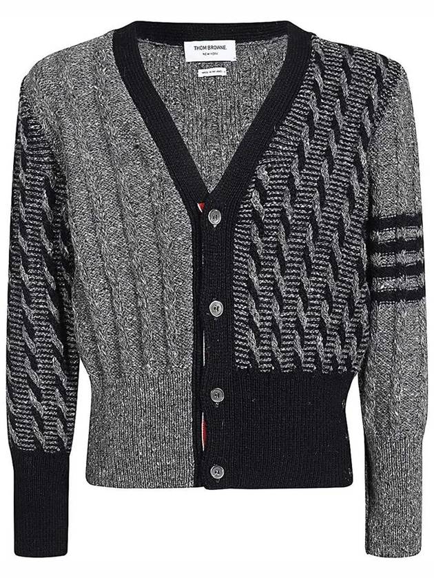 Funmix Twist Cable Cardigan Med Gray MKC486F Y1506 035 - THOM BROWNE - BALAAN 2