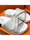 Women's Infra Sandals Calfskin White H Black - HERMES - BALAAN 6