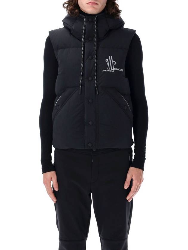 Grenoble Baldy Hooded Down Vest Black - MONCLER - BALAAN 2