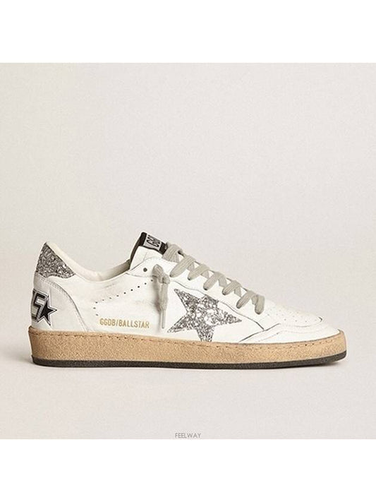 Ball Star Heel Tab Low Sneakers White Silver - GOLDEN GOOSE - BALAAN 2