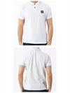 Men's Two Line Wappen Patch Cotton Short Sleeve Polo Shirt White - STONE ISLAND - BALAAN 5