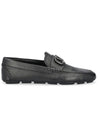 V logo signature leather loafers black - VALENTINO - BALAAN.