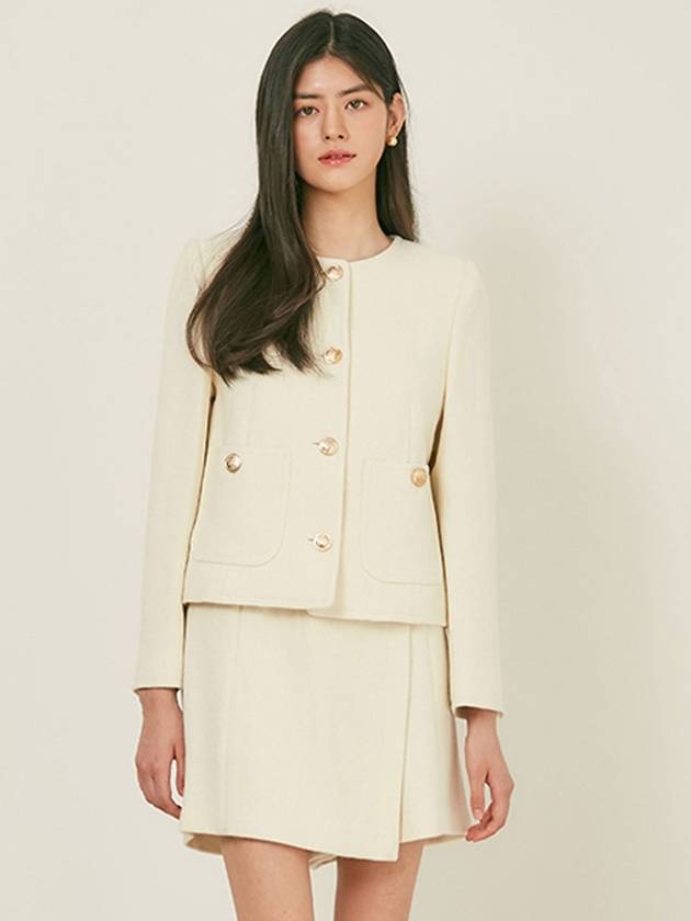 Women's BETTY Tweed Jacket Ivory - AME - BALAAN 2