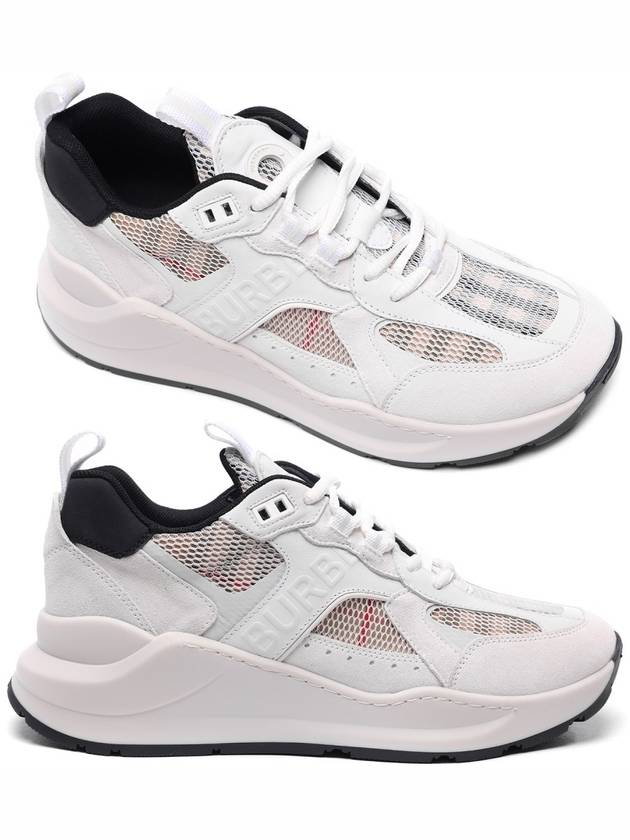 Vintage Check Mesh and Suede Sneakers Archive Beige White - BURBERRY - BALAAN 3