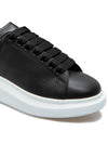 Oversized Leather Low Top Sneakers Black - ALEXANDER MCQUEEN - BALAAN 6