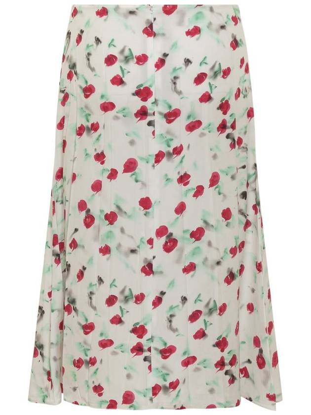 Flower Midi A-Line Skirt White - MARNI - BALAAN 3