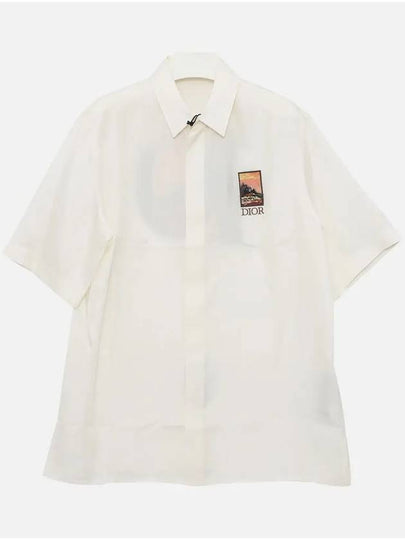 Silk Short Sleeve Shirt White - DIOR - BALAAN 2