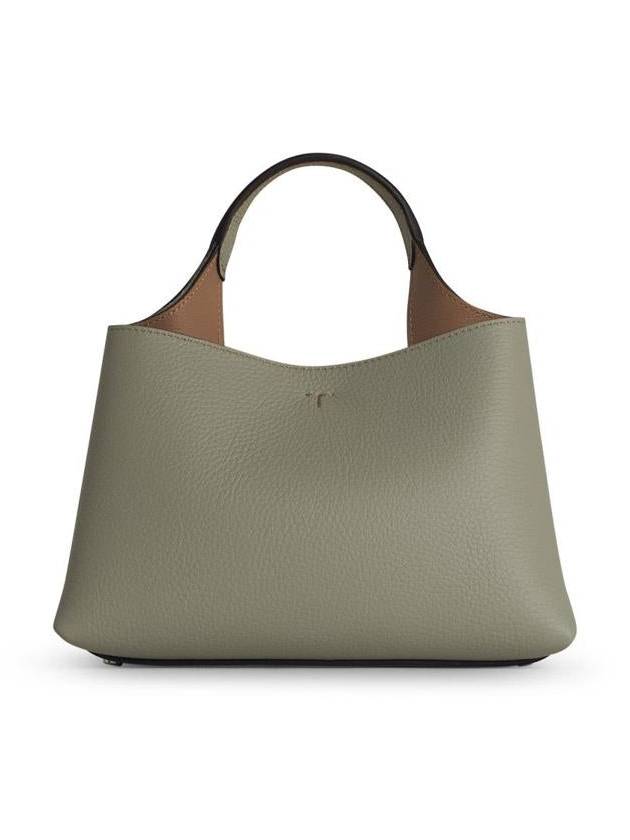 Logo Charm Leather Micro Tote Bag Grey - TOD'S - BALAAN 4