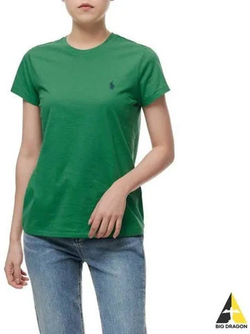 W Cotton Jersey Crew Neck Tee Green - POLO RALPH LAUREN - BALAAN 1