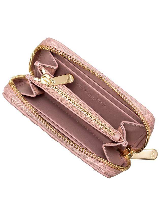 Lady Voyageur Cannage Lambskin Small Coin Wallet Melocoton Pink - DIOR - BALAAN 6