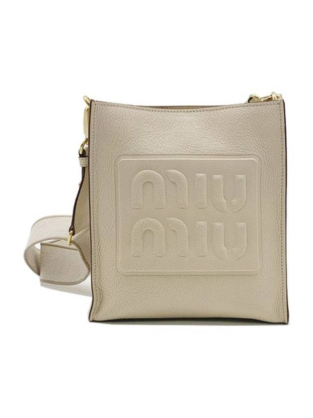 Madras Leather Shoulder Bag Raw White - MIU MIU - BALAAN 2