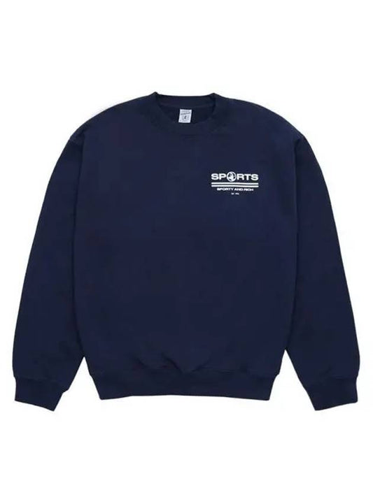 Sports Logo Crew Neck Sweatshirt Navy - SPORTY & RICH - BALAAN 2