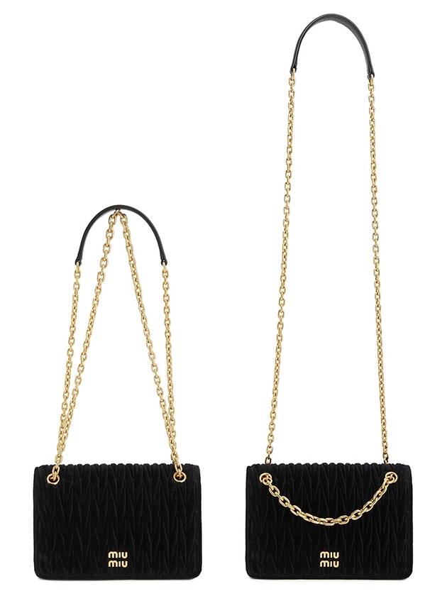 Matelasse Chain Velvet Cross Bag Black - MIU MIU - BALAAN 8