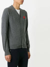 Heart Waffen Wool Men's Cardigan Gray P1N008 GRAY - COMME DES GARCONS - BALAAN 3