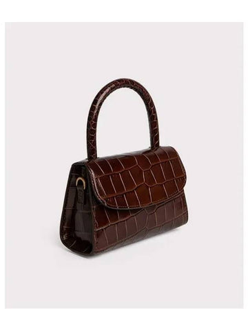 MINI CROCO EMBOSSED LEATHER TOTE BAG NUTELLA B1BQFM014WTHBR1CW0 - BY FAR - BALAAN 1