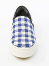 Women s Blue Check Slip ons 313652GSKD - CELINE - BALAAN 4