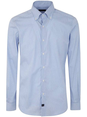 Fay New Button Down Stretch Microchecked Shirt Clothing - FAY - BALAAN 1