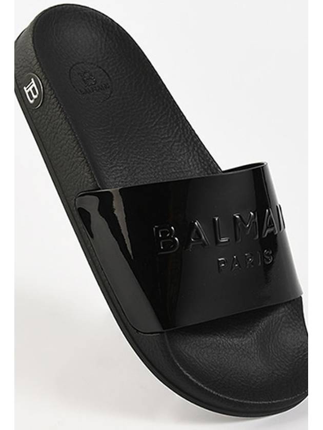 VN1C533 Embossed Logo Slippers Black LVNC 0PA - BALMAIN - BALAAN 2