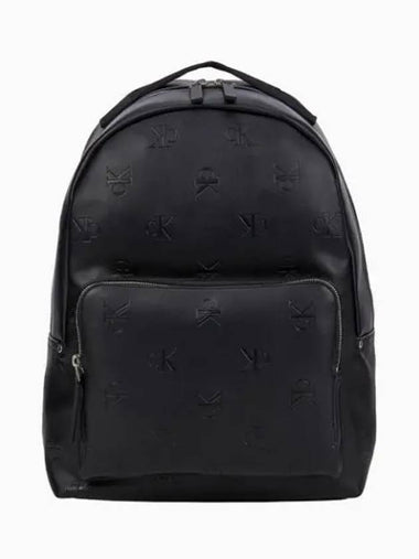 Jeans Monogram Soft Center Zipper Backpack Black - CALVIN KLEIN - BALAAN 1