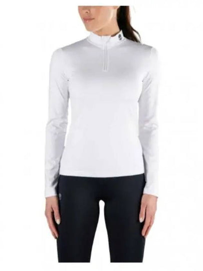 Half Zip Neck Long Sleeve T-Shirt White - HYDROGEN - BALAAN 2